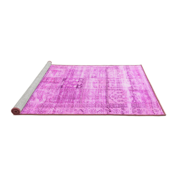 Sideview of Machine Washable Persian Pink Traditional Rug, wshtr3820pnk