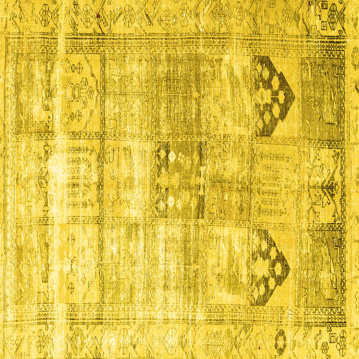 Square Persian Yellow Traditional Rug, tr3820yw