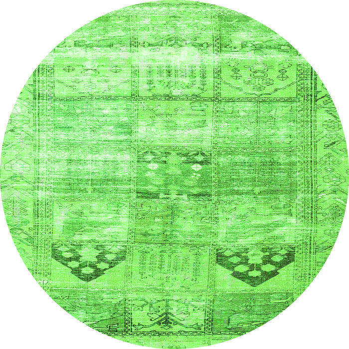 Square Persian Green Traditional Rug, tr3820grn