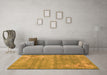 Machine Washable Oriental Orange Asian Inspired Area Rugs in a Living Room, wshtr3821org