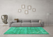 Machine Washable Oriental Turquoise Asian Inspired Area Rugs in a Living Room,, wshtr3821turq