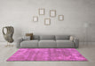 Machine Washable Oriental Pink Asian Inspired Rug in a Living Room, wshtr3821pnk