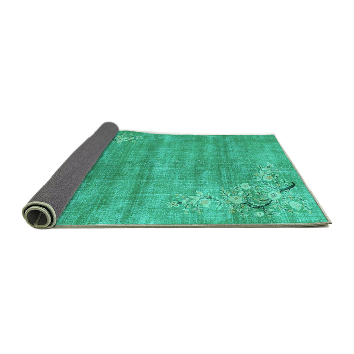 Sideview of Oriental Turquoise Asian Inspired Rug, tr3821turq