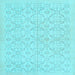 Square Machine Washable Persian Light Blue Traditional Rug, wshtr3822lblu