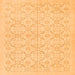 Round Machine Washable Persian Orange Traditional Area Rugs, wshtr3822org