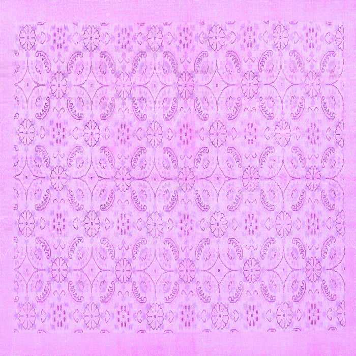 Square Machine Washable Persian Purple Traditional Area Rugs, wshtr3822pur