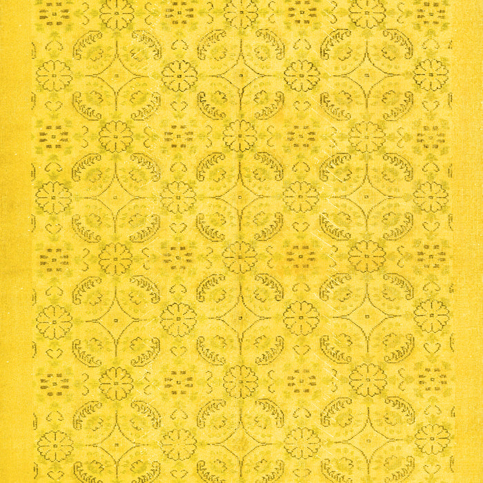 Machine Washable Persian Yellow Traditional Rug, wshtr3822yw
