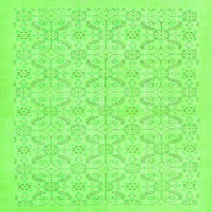 Round Machine Washable Persian Green Traditional Area Rugs, wshtr3822grn