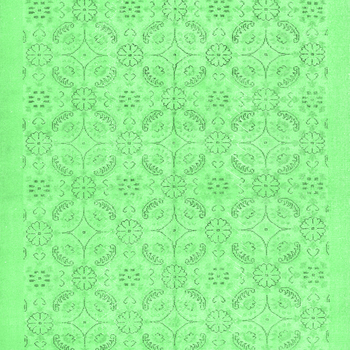 Machine Washable Persian Emerald Green Traditional Area Rugs, wshtr3822emgrn