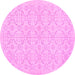 Round Persian Pink Traditional Rug, tr3822pnk