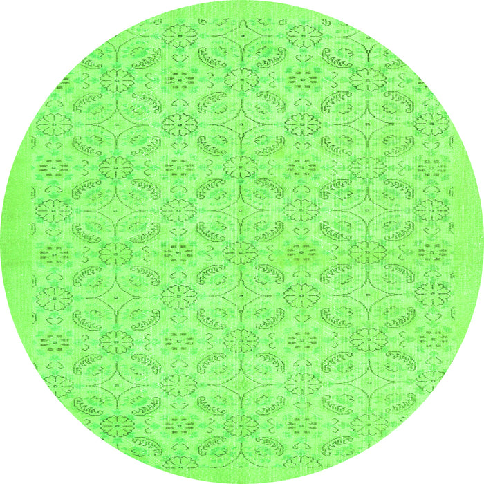 Square Persian Green Traditional Rug, tr3822grn