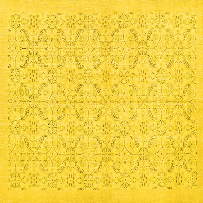 Square Persian Yellow Traditional Rug, tr3822yw