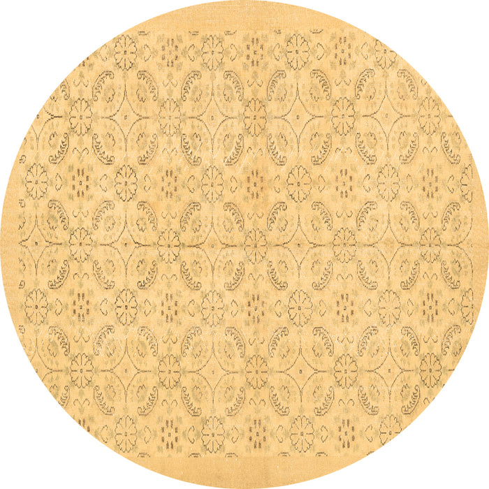 Round Machine Washable Persian Brown Traditional Rug, wshtr3822brn