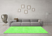 Machine Washable Persian Green Traditional Area Rugs in a Living Room,, wshtr3822grn