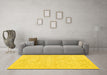 Machine Washable Persian Yellow Traditional Rug in a Living Room, wshtr3822yw