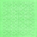 Square Machine Washable Persian Emerald Green Traditional Area Rugs, wshtr3822emgrn