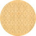 Round Persian Brown Traditional Rug, tr3822brn