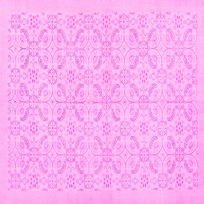 Square Machine Washable Persian Pink Traditional Rug, wshtr3822pnk