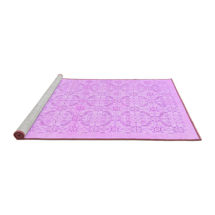 Sideview of Machine Washable Persian Purple Traditional Area Rugs, wshtr3822pur
