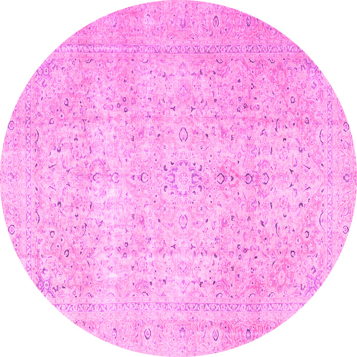 Round Persian Pink Traditional Rug, tr3823pnk