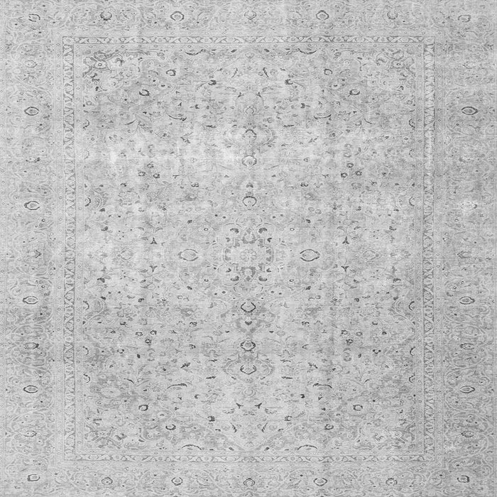 Round Machine Washable Persian Gray Traditional Rug, wshtr3823gry