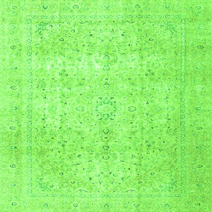 Round Machine Washable Persian Green Traditional Area Rugs, wshtr3823grn
