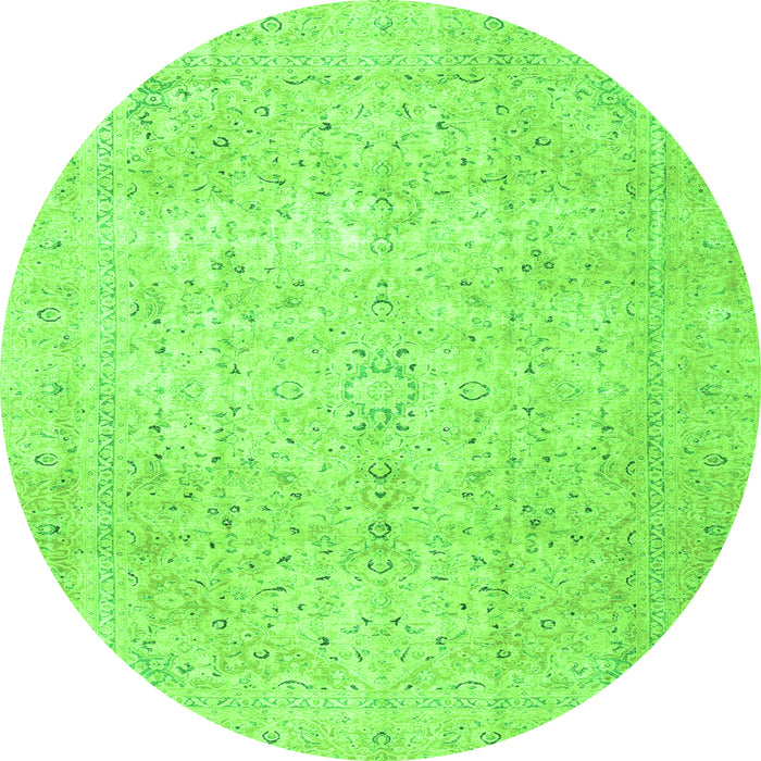 Square Persian Green Traditional Rug, tr3823grn