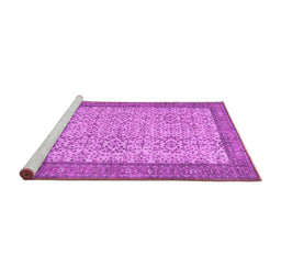 Sideview of Machine Washable Persian Pink Traditional Rug, wshtr3824pnk