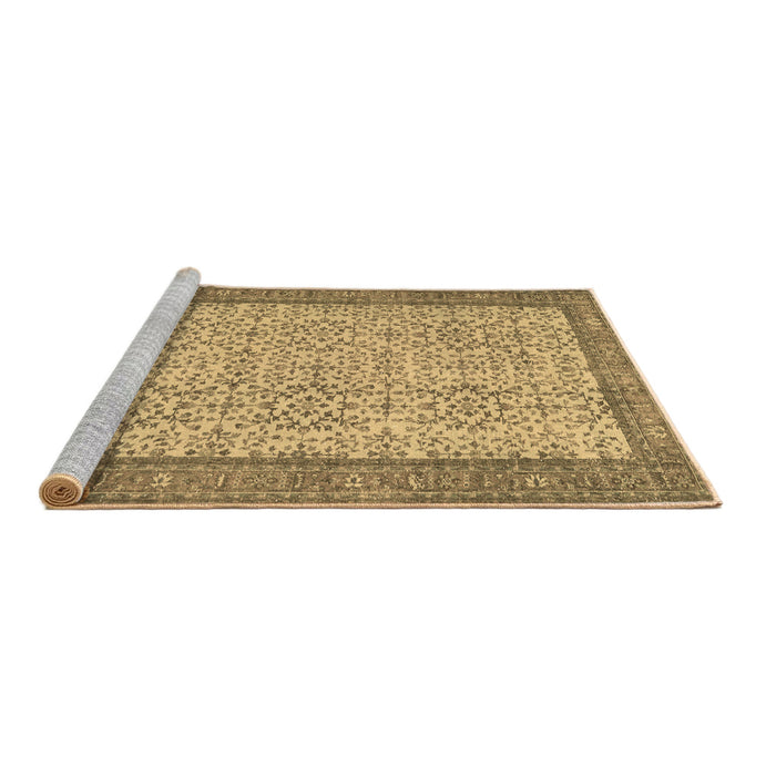 Sideview of Machine Washable Persian Brown Traditional Rug, wshtr3824brn