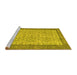 Sideview of Machine Washable Persian Yellow Traditional Rug, wshtr3824yw