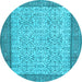 Round Persian Light Blue Traditional Rug, tr3824lblu