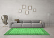 Machine Washable Persian Emerald Green Traditional Area Rugs in a Living Room,, wshtr3824emgrn