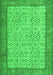 Serging Thickness of Machine Washable Persian Green Traditional Area Rugs, wshtr3824grn