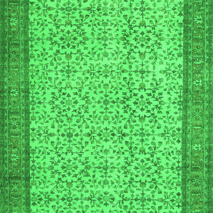 Serging Thickness of Machine Washable Persian Green Traditional Area Rugs, wshtr3824grn