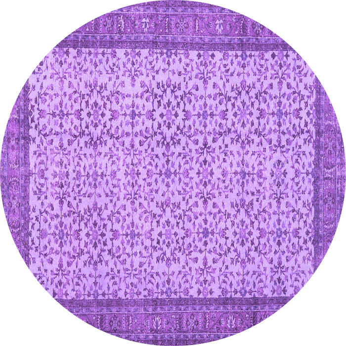 Round Persian Purple Traditional Rug, tr3824pur