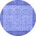 Round Persian Blue Traditional Rug, tr3824blu