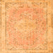 Serging Thickness of Medallion Orange Traditional Rug, tr3825org