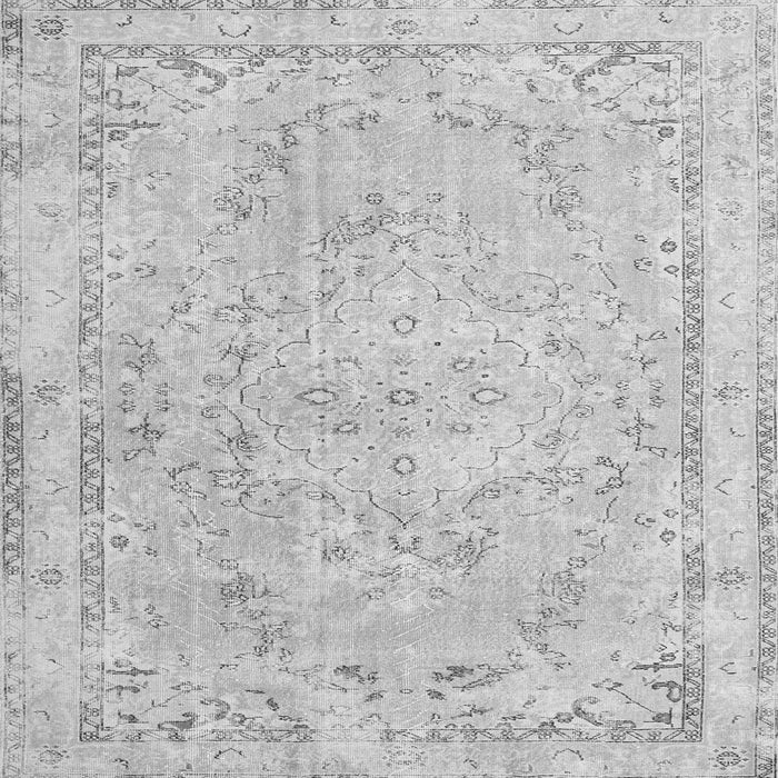 Round Machine Washable Medallion Gray Traditional Rug, wshtr3825gry