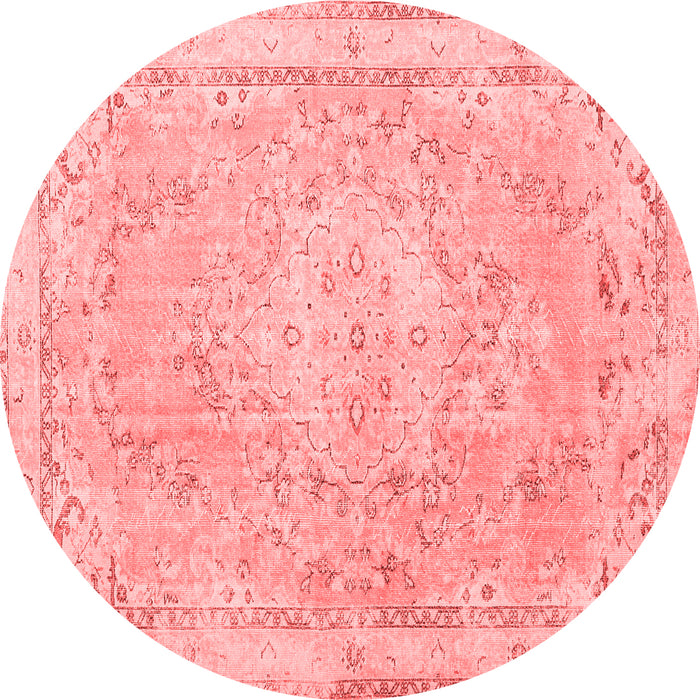 Machine Washable Medallion Red Traditional Rug, wshtr3825red