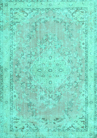 Medallion Turquoise Traditional Rug, tr3825turq