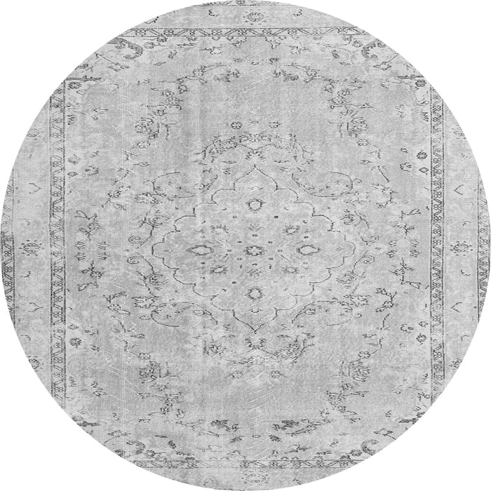 Square Medallion Gray Traditional Rug, tr3825gry
