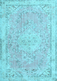 Medallion Light Blue Traditional Rug, tr3825lblu