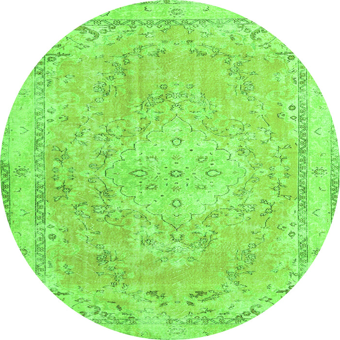 Square Medallion Green Traditional Rug, tr3825grn