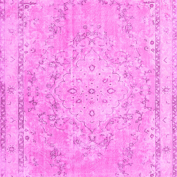 Machine Washable Medallion Pink Traditional Rug, wshtr3825pnk