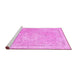 Sideview of Machine Washable Medallion Pink Traditional Rug, wshtr3825pnk