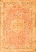 Serging Thickness of Machine Washable Medallion Orange Traditional Area Rugs, wshtr3825org