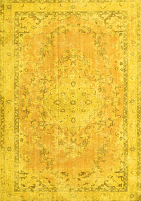 Medallion Yellow Traditional Rug, tr3825yw