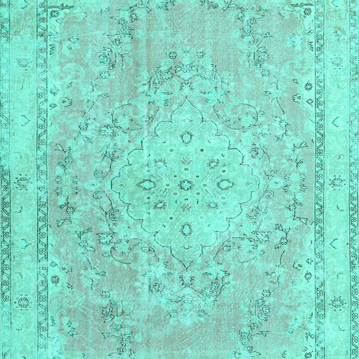 Machine Washable Medallion Turquoise Traditional Area Rugs, wshtr3825turq