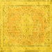 Square Medallion Yellow Traditional Rug, tr3825yw