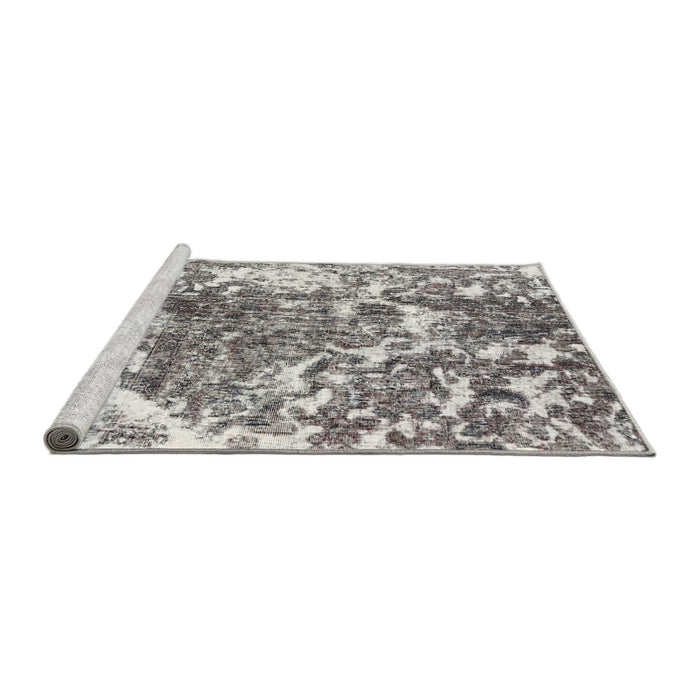 Sideview of Machine Washable Traditional Gray Rug, wshtr3826